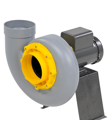 Plastec 20 Direct Drive Forward Curve Polypropylene Blower for exhausting toxic fumes in chemically corrosive environments