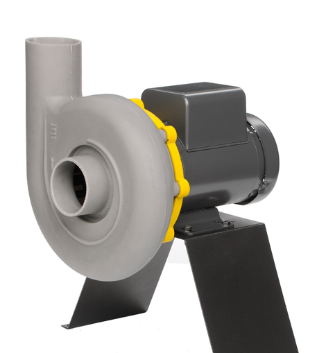Storm 12 High Static Pressure Direct Drive Forward Curve Polypropylene Blower on stand